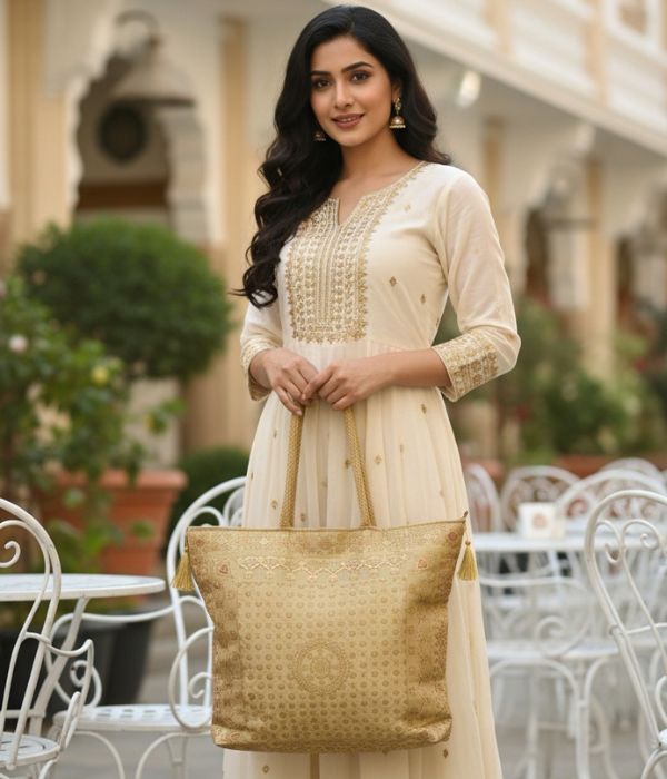 RANI Banarasi Brocade Latkan Bag