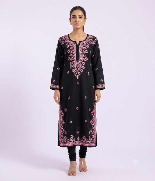 RADHYA Lucknowi Chikankari Heavy Modal Kurti