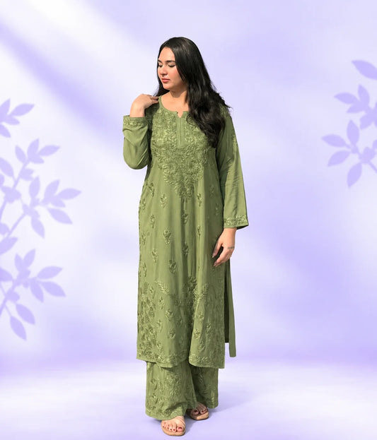Riddhi Pure Modal Chikankari Kurta Palazzo Set for Women