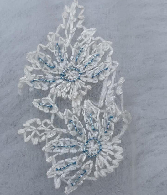 AMBA White Organza Chikankari Kurta for Women