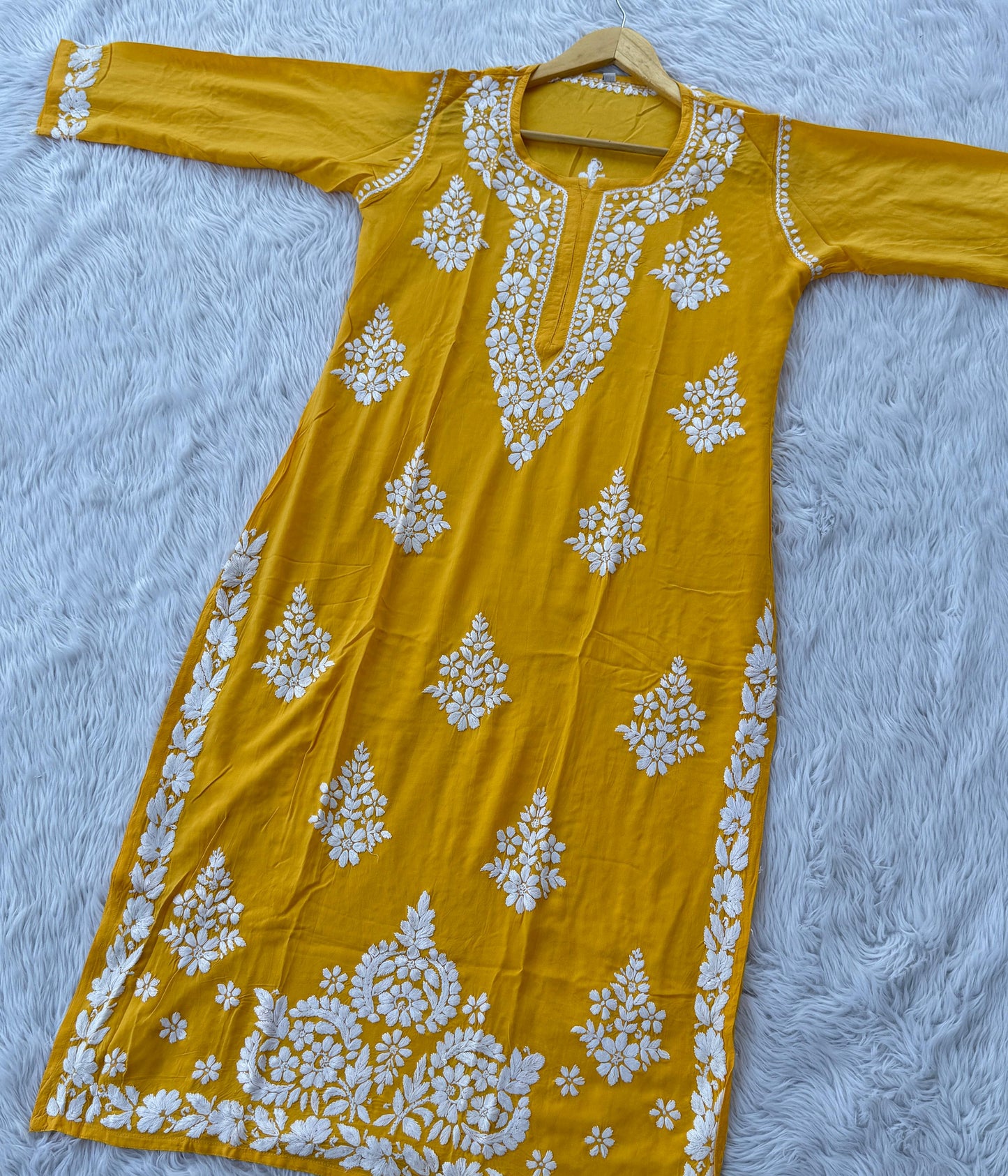 SHUBHI Yellow Modal Chikankari Kurti