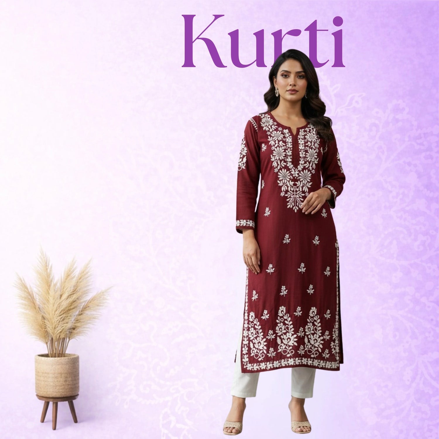 Chikankari Girl Kurti