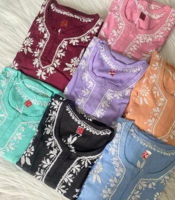 Chikankari Girl Kurti