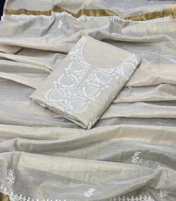 Unstitched Chikankari Suit Sets