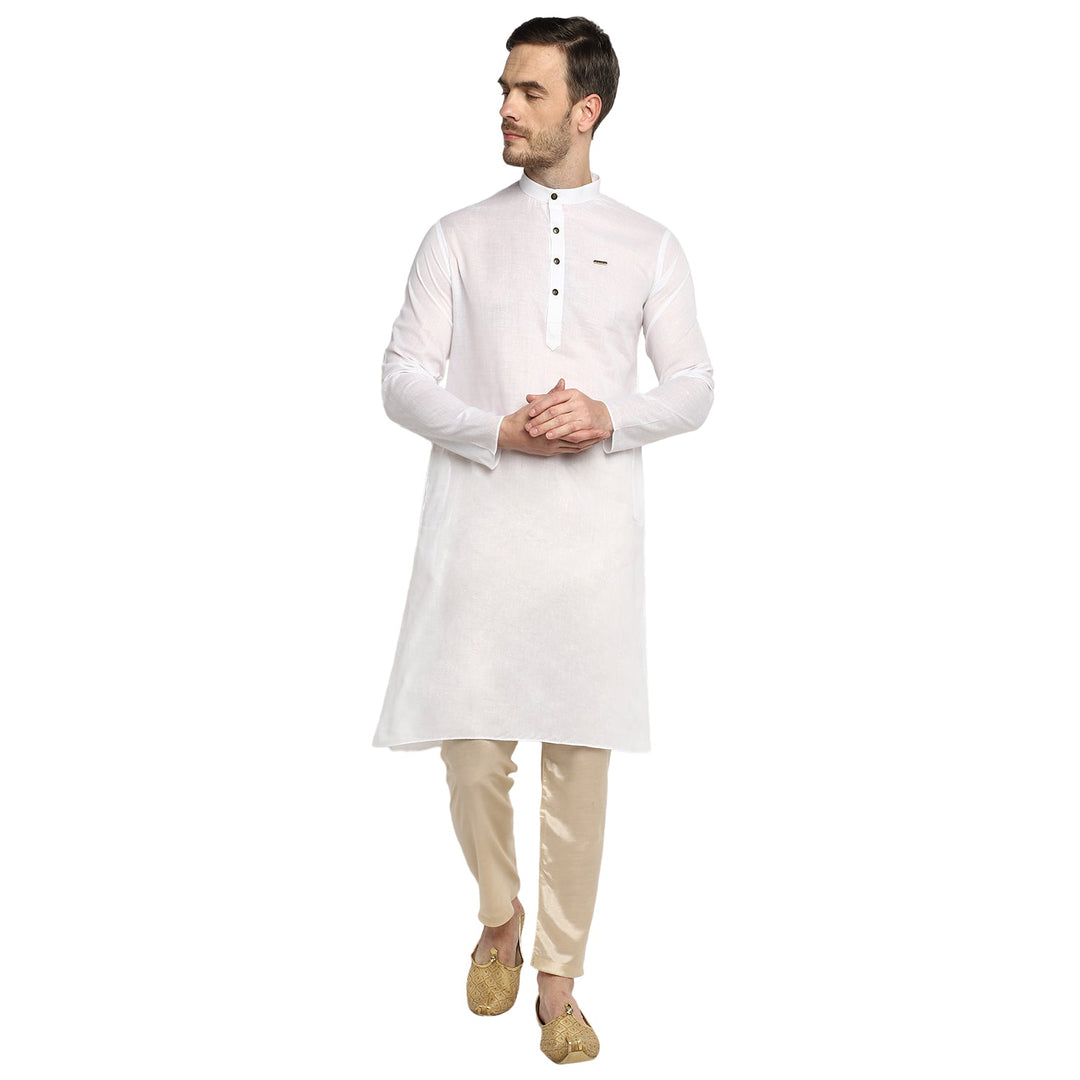 SHIVAAY White Cotton Chikankari Kurta Pyjama Set