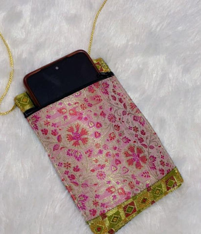 AASHI banarasi brocade mobile pouch