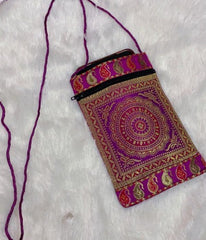AASHI banarasi brocade mobile pouch