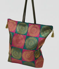 REET Banarasi Brocade Latkan Bag Satrang