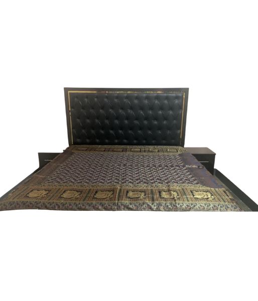 HOME FURNISHIINH  PURE BANARASI BROCHET BED COVER WITH 2 PILLOW AND 2 COUSION COVER