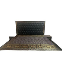 HOME FURNISHIINH  PURE BANARASI BROCHET BED COVER WITH 2 PILLOW AND 2 COUSION COVER