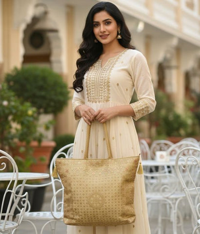 RANI Banarasi Brocade Latkan Bag