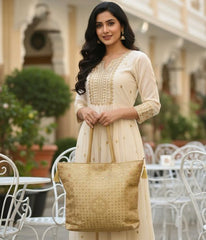 RANI Banarasi Brocade Latkan Bag