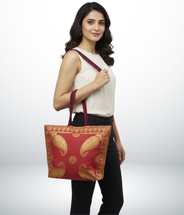 RANI Banarasi Brocade Latkan Bag