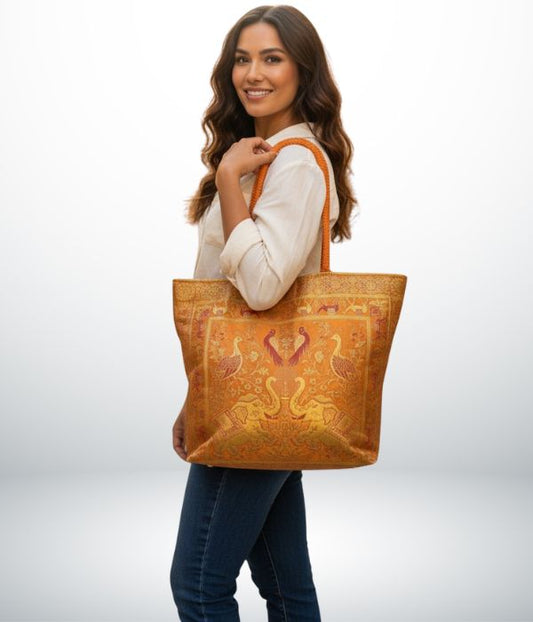 RANI Banarasi Brocade Latkan Bag