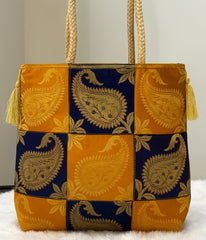 REET Banarasi Brocade Latkan Bag Satrang