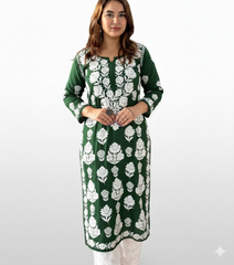 VIDHI Pink Pure Modal Chikankari Kurti