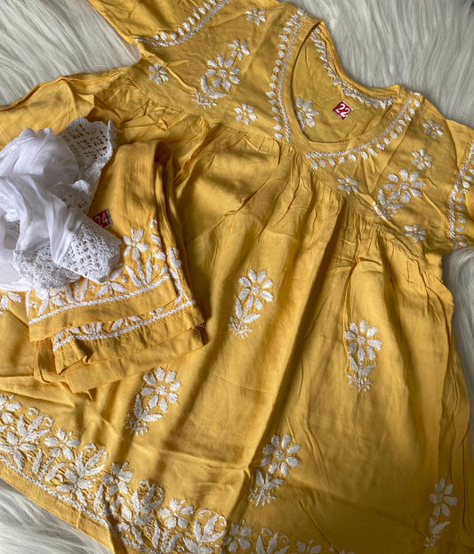 SIA Yellow Modal Chikankari Set