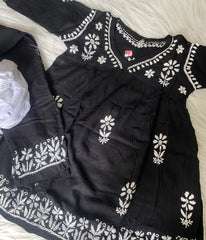 SIA Black Modal Chikankari Set