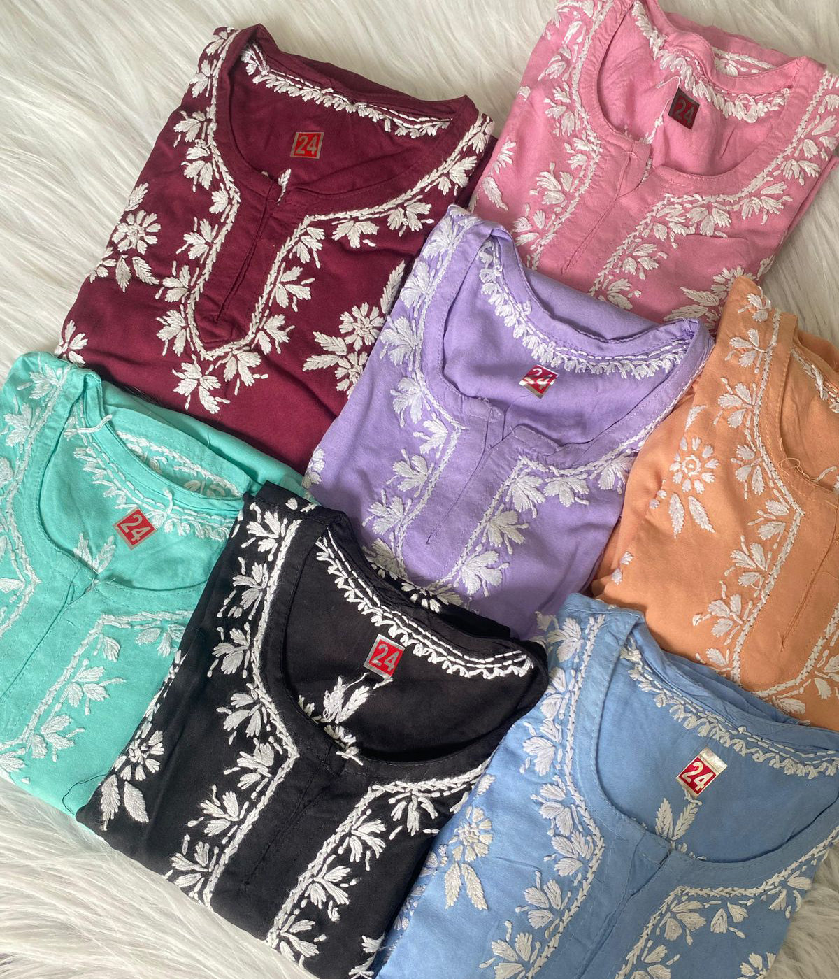 YAMI Blue Modal Chikankari Kurti