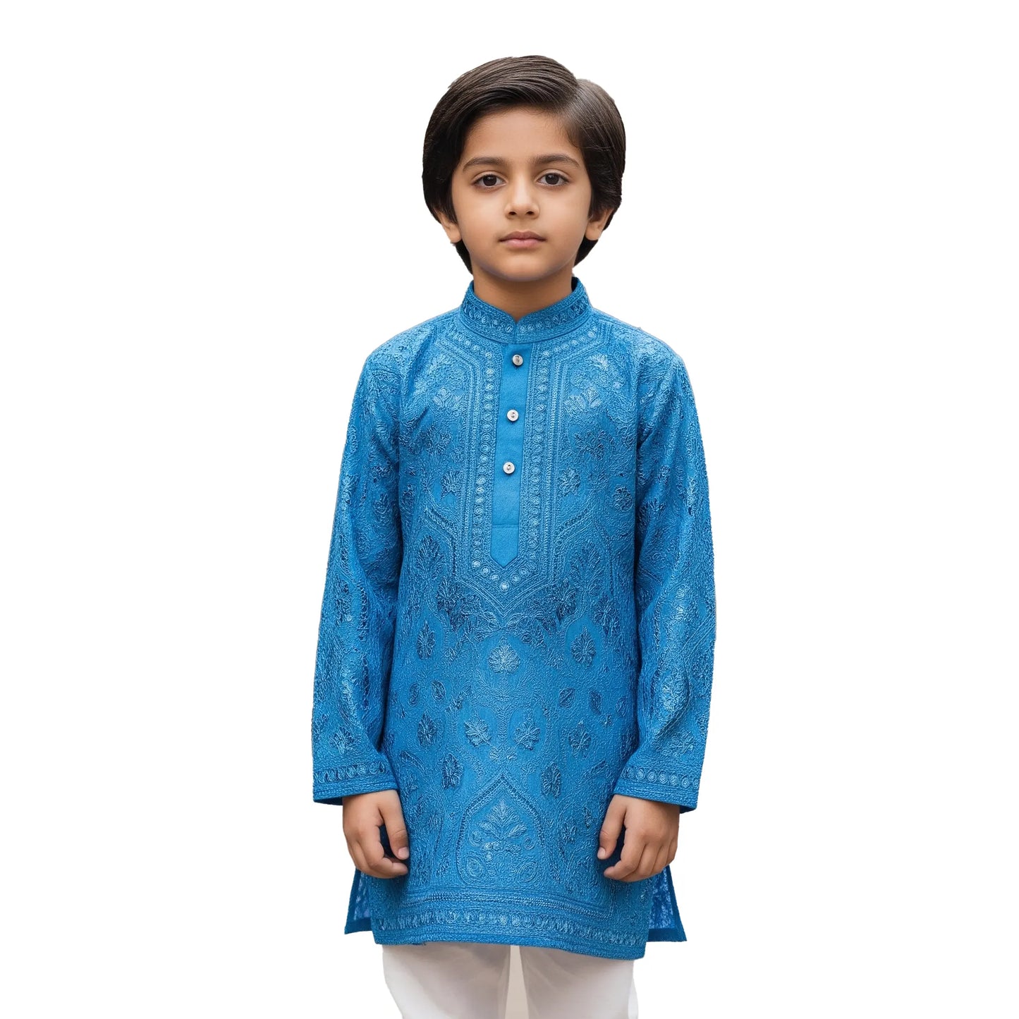 KABEER Blue Boy Chikankari Kurta