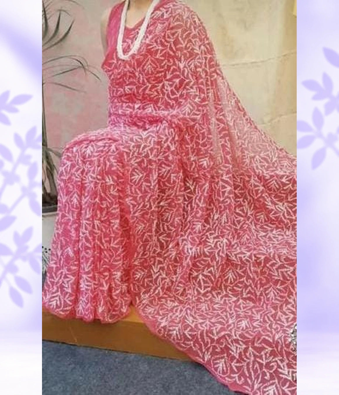 NEELAM Georgette Tepchi Chikankari Saree