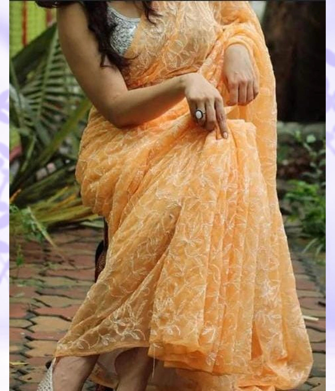 NEELAM Georgette Tepchi Chikankari Saree