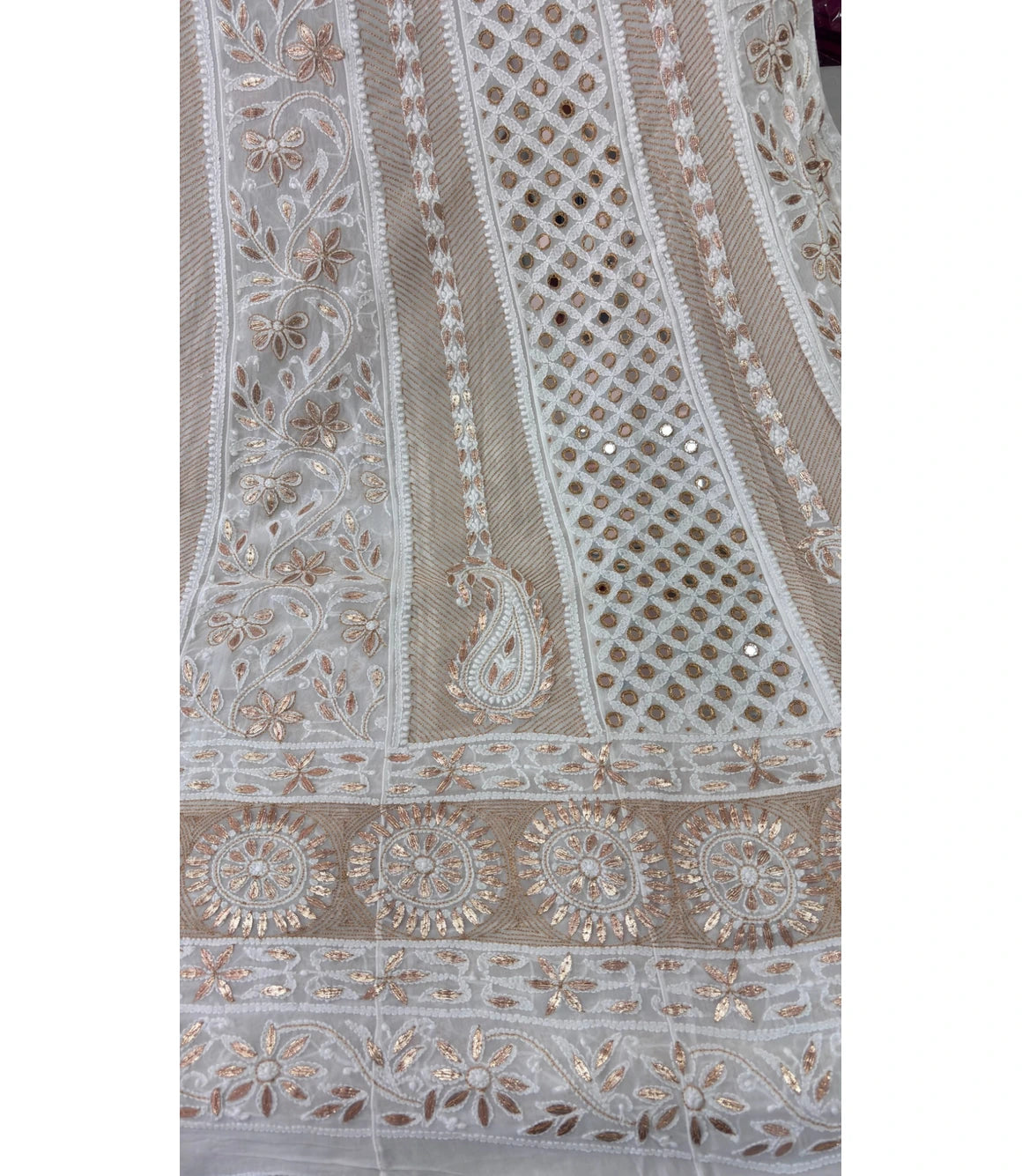AARUSHI Dyeable Viscose Georgette Chikankari Anarkali with Dupatta | Gota Patti, Mirror & Kasab Work