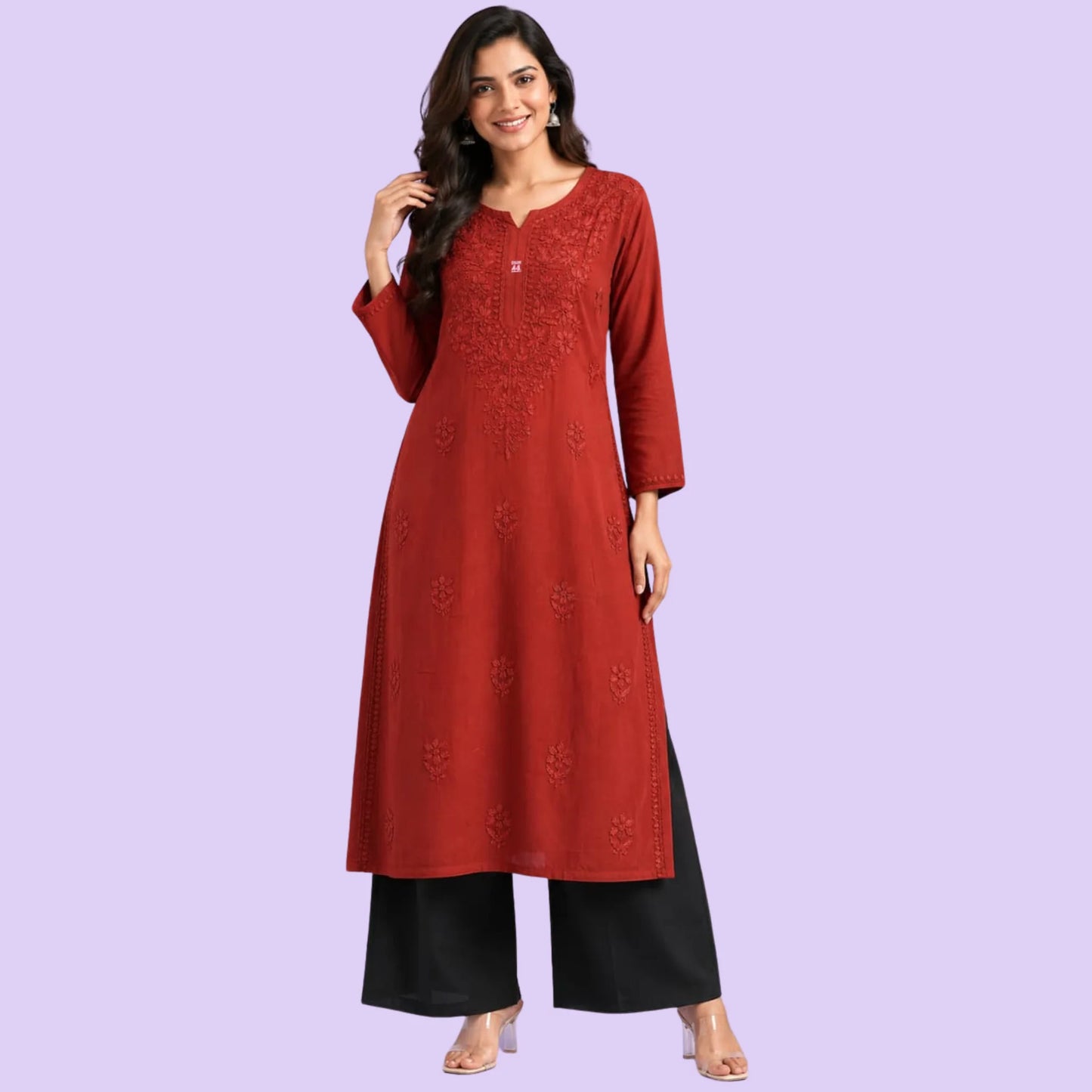 RAKHI navsari rayon chikankari kurti