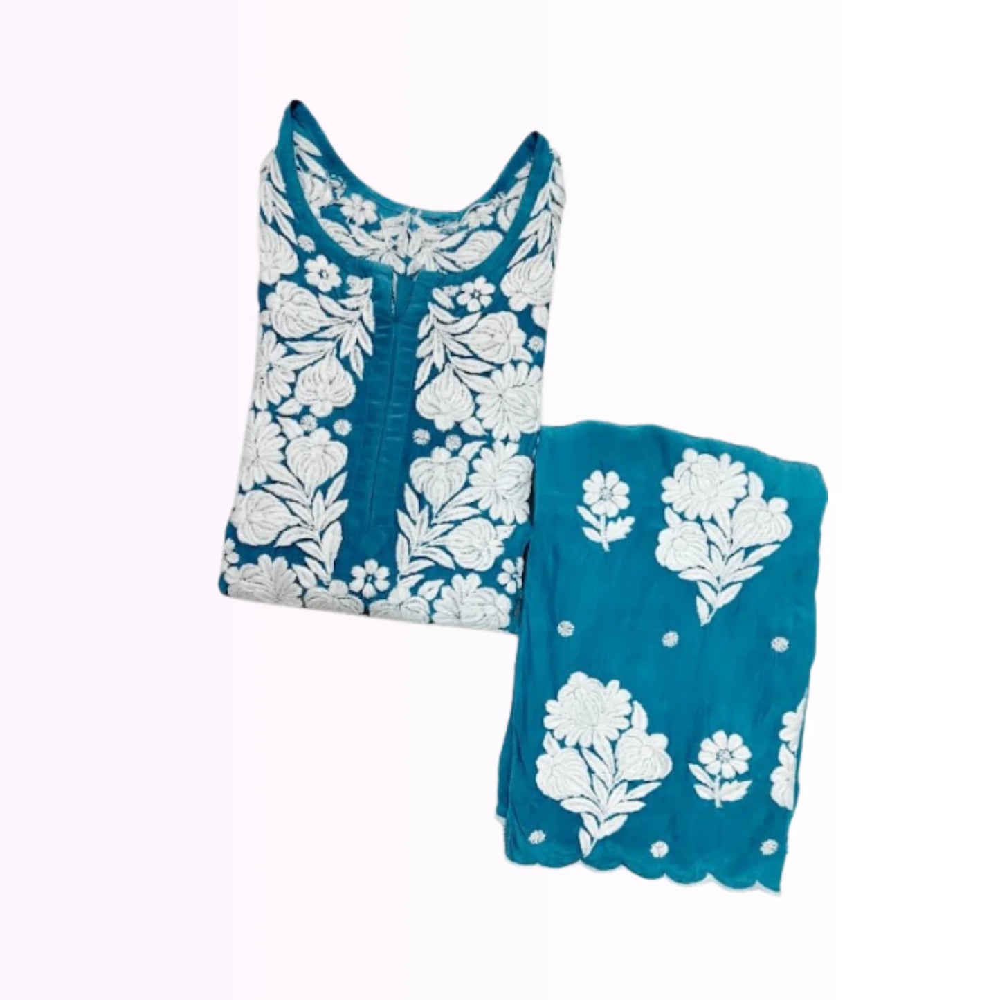 INAYA  Pure Crepe Dyeable 3-Piece Kurti Palazzo Set