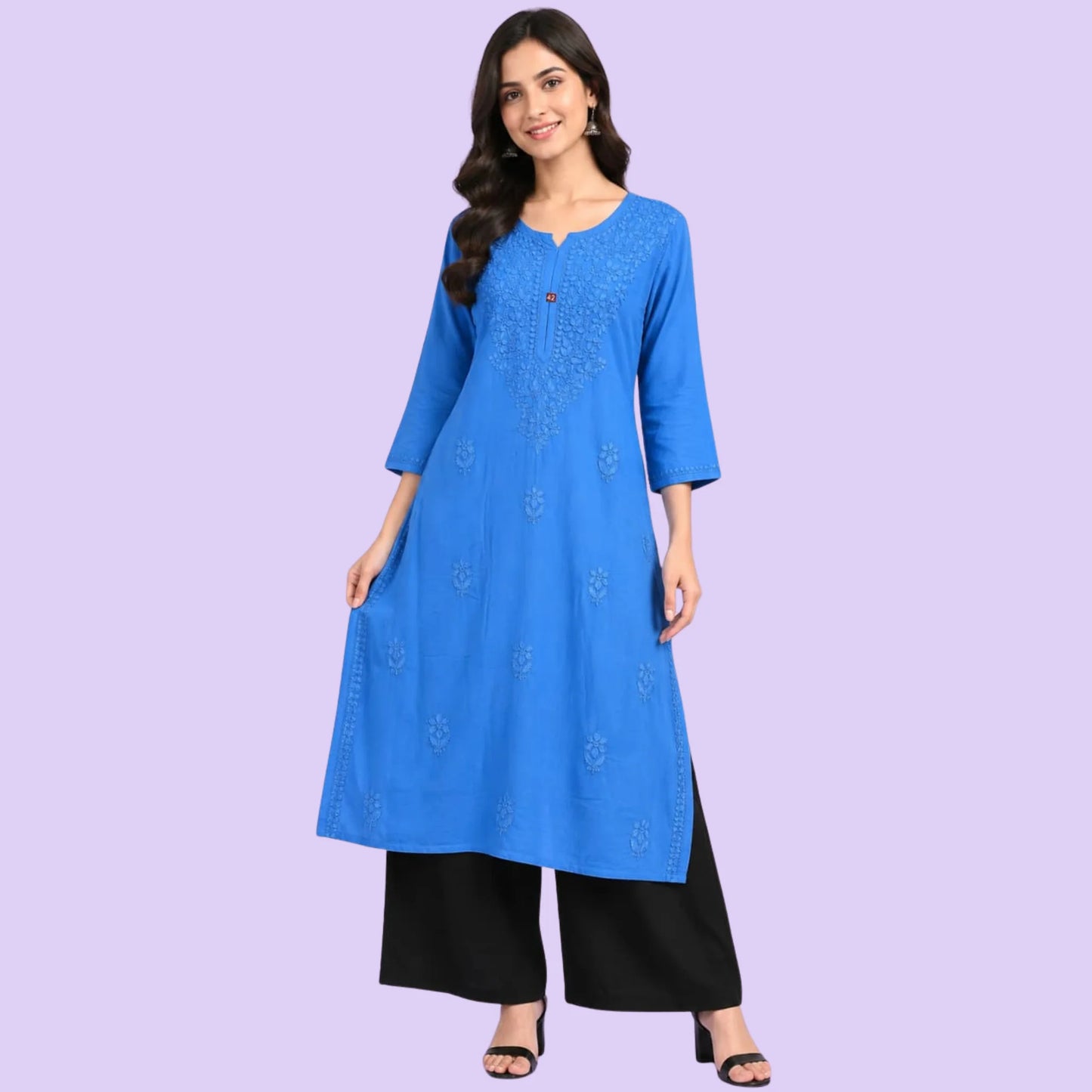 RAKHI navsari rayon chikankari kurti
