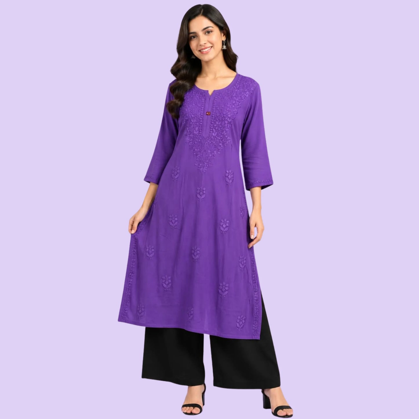 RAKHI navsari rayon chikankari kurti