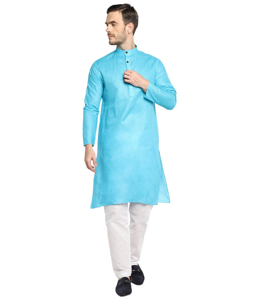 SAMEER Blue Mens Chikankari Waistcoat