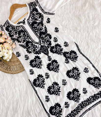 DURGA White Modal Chikankari Kurta