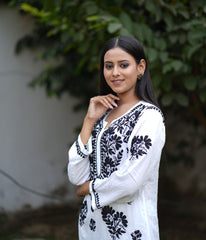 DURGA White Modal Chikankari Kurta