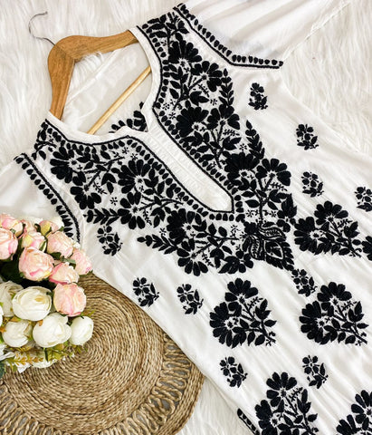 DURGA White Modal Chikankari Kurta