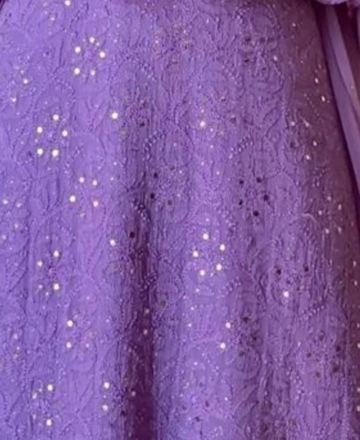 SITARA Deep Lavender Pure Viscose Georgette Chikankari Kaamdani suit Set