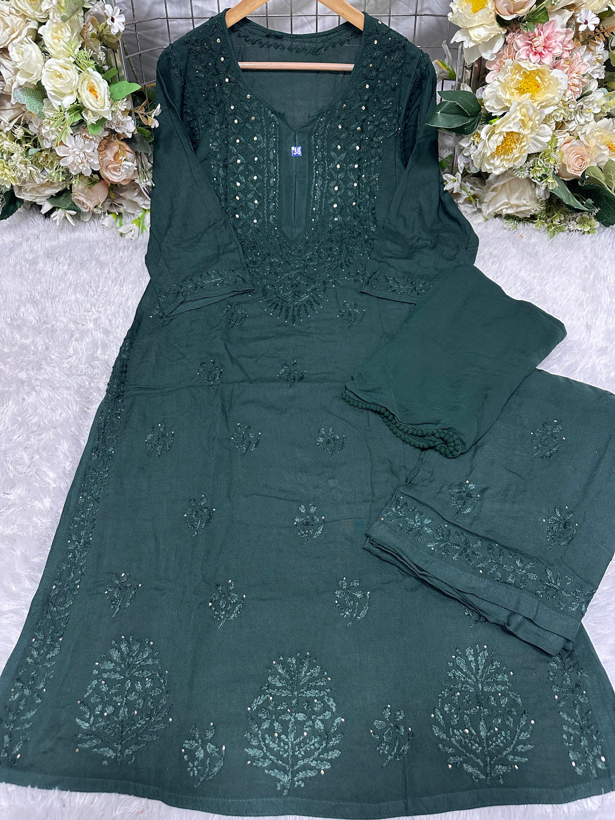 Aditi Premium Modal Chikankari 3 Piece Suit Set with Mukesh Work
