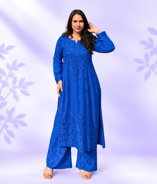 Riddhi Pure Modal Chikankari Kurta Palazzo Set for Women