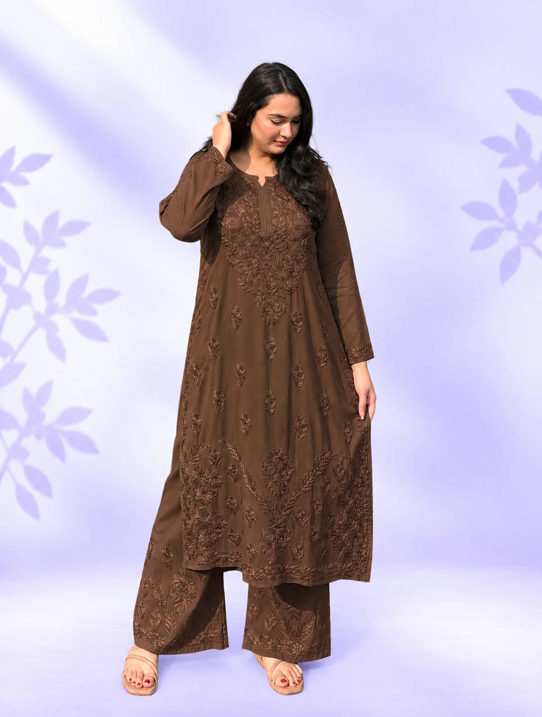 Riddhi Pure Modal Chikankari Kurta Palazzo Set for Women