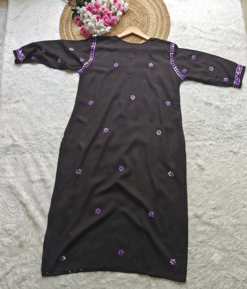 RADHYA Lucknowi Chikankari Heavy Modal Kurti