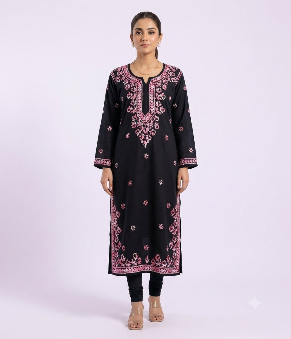 RADHYA Lucknowi Chikankari Heavy Modal Kurti