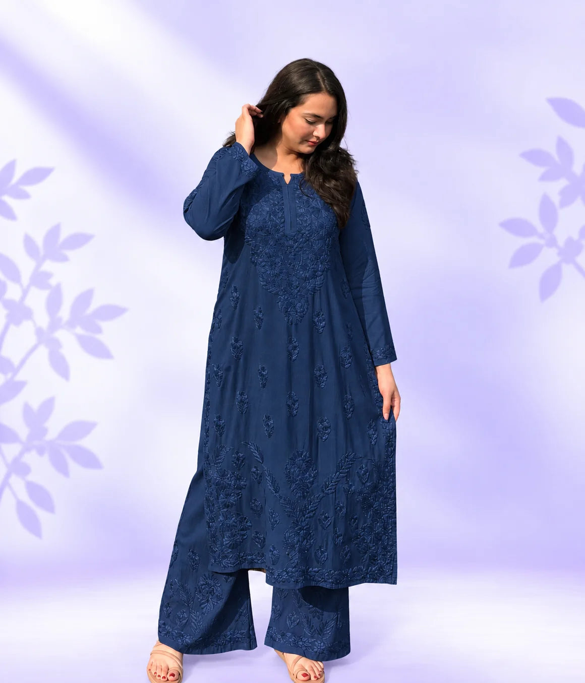 Riddhi Pure Modal Chikankari Kurta Palazzo Set for Women