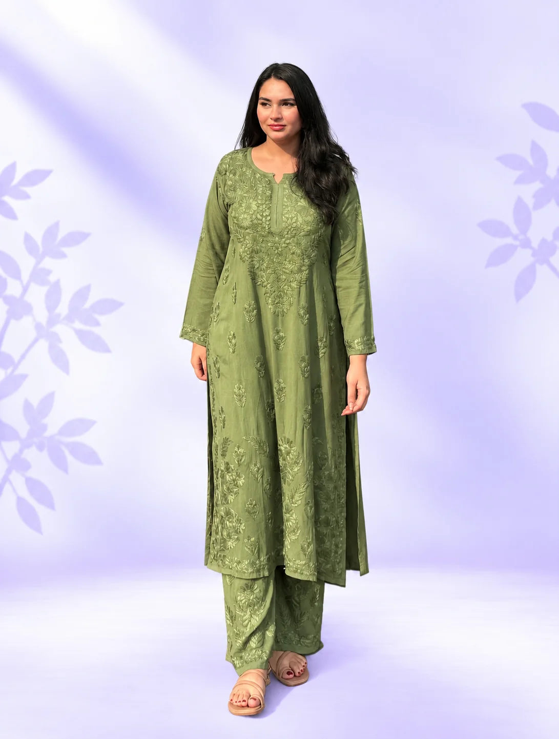 Riddhi Pure Modal Chikankari Kurta Palazzo Set for Women