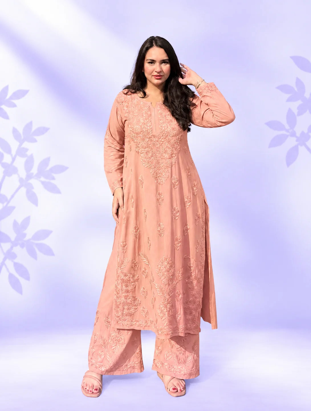 Riddhi Pure Modal Chikankari Kurta Palazzo Set for Women