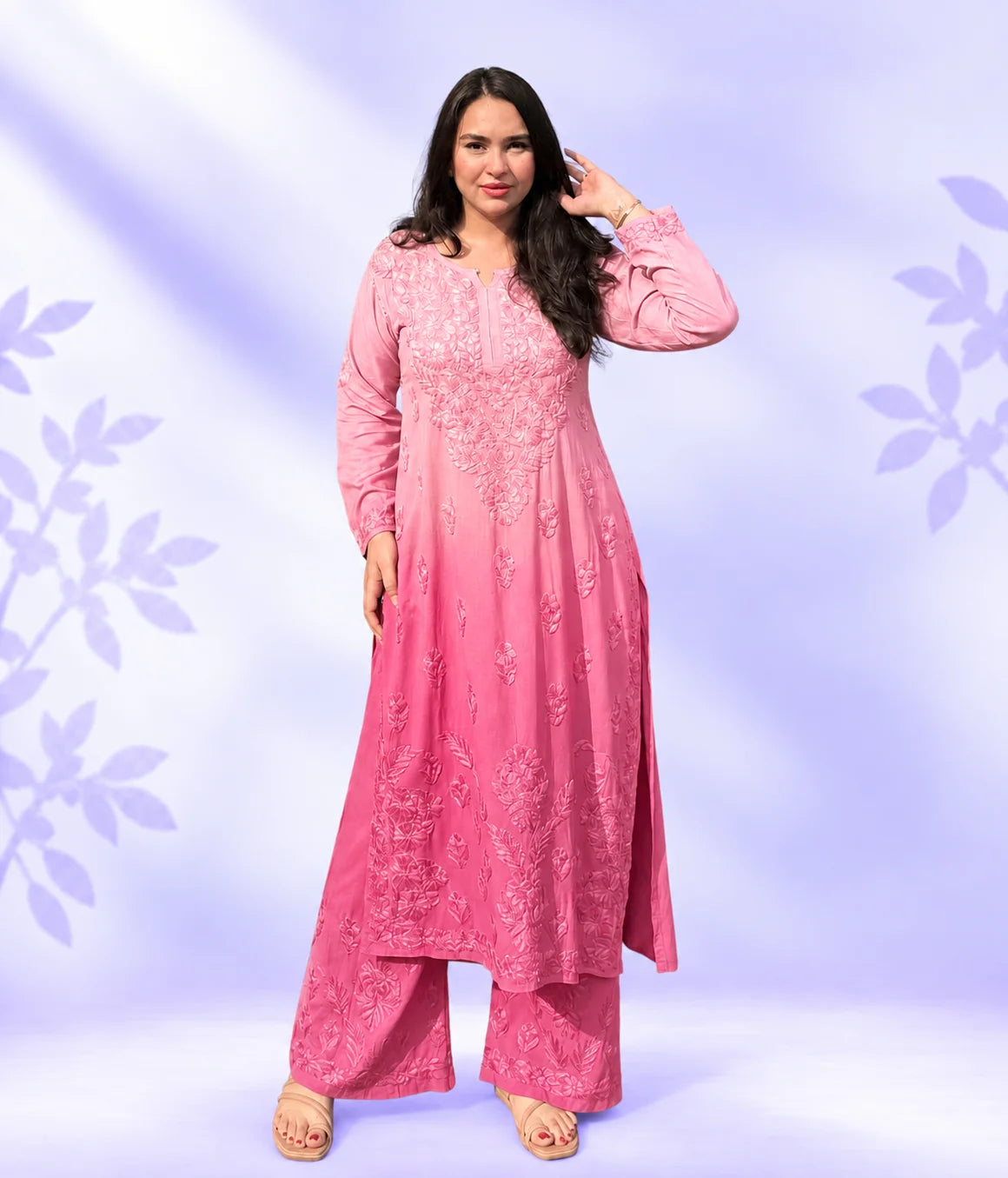 Riddhi Pure Modal Chikankari Kurta Palazzo Set for Women