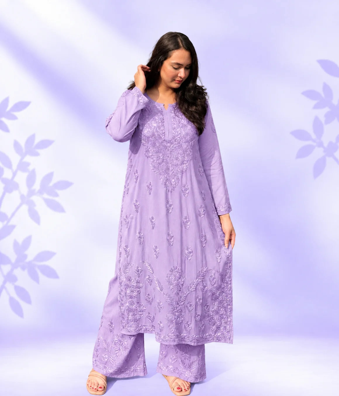 Riddhi Pure Modal Chikankari Kurta Palazzo Set for Women