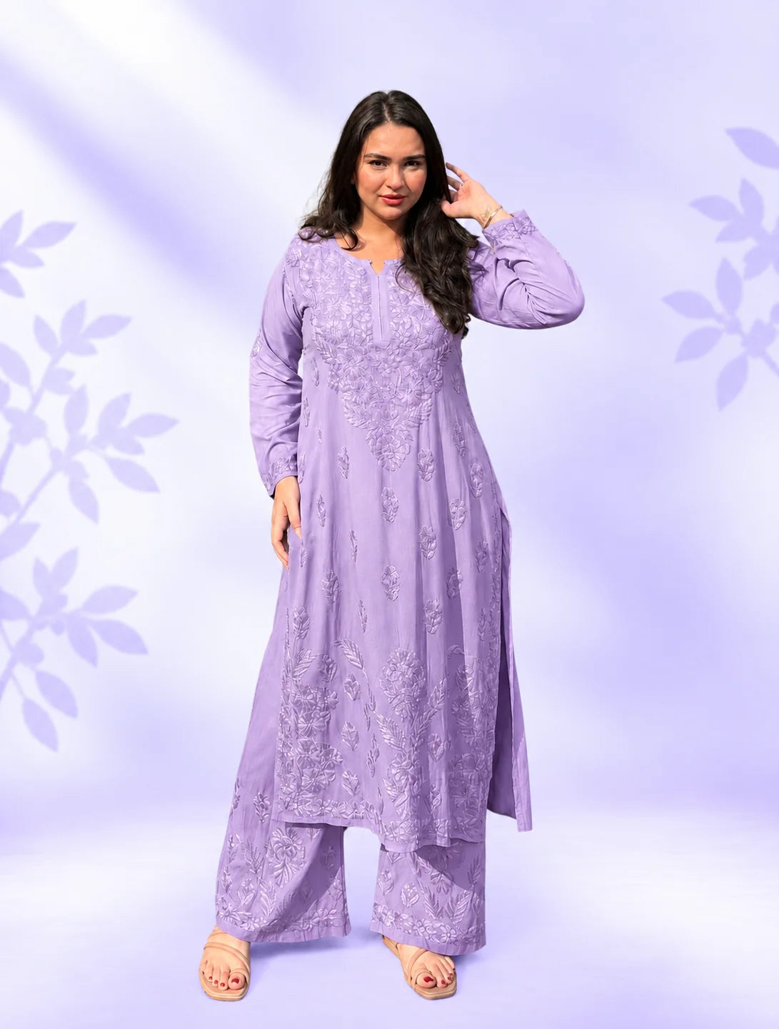 Riddhi Pure Modal Chikankari Kurta Palazzo Set for Women