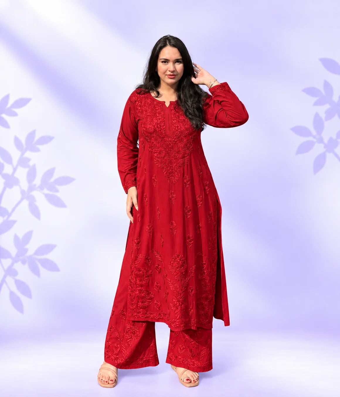 Riddhi Pure Modal Chikankari Kurta Palazzo Set for Women