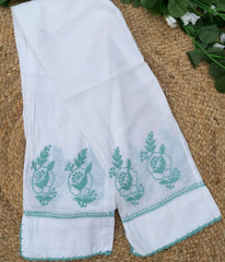 RUHANI Teal Pure Mul Cotton Chikankari Kurti and Pant Set