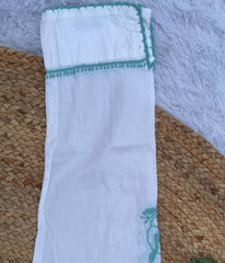 RUHANI Teal Pure Mul Cotton Chikankari Kurti and Pant Set